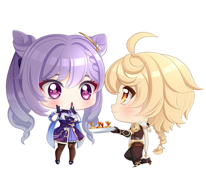 Commission: Keqing and Aether